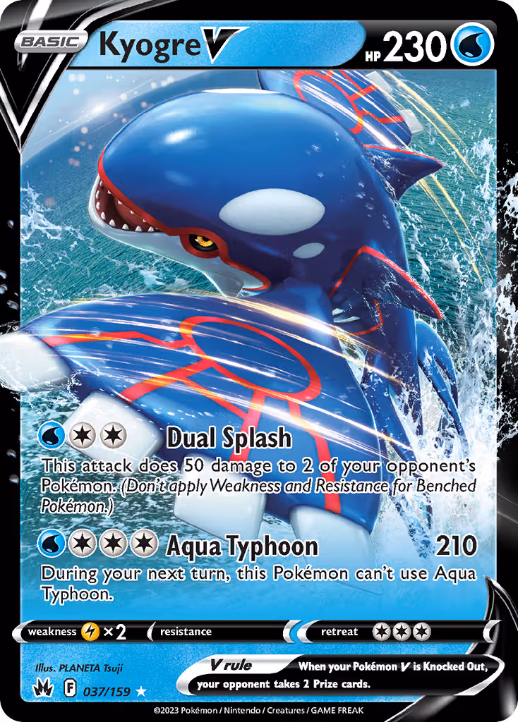 Kyogre V 37/159 Pokemon card
