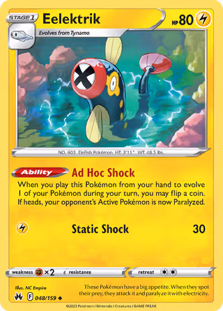 Eelektrik 48/159 Pokemon card