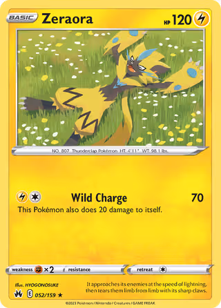 Zeraora 52/159 Pokemon card
