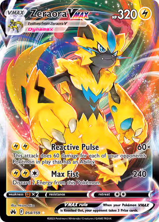 Zeraora VMAX 54/159 Pokemon card