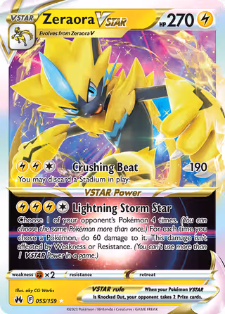Zeraora VSTAR 55/159 Pokemon card