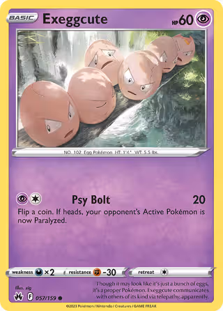 Exeggcute 57/159 Pokemon card