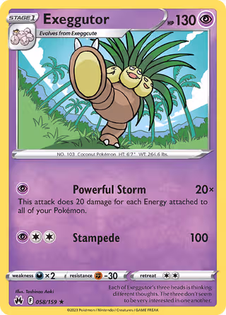 Exeggutor 58/159 Pokemon card