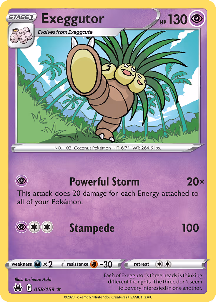 Exeggutor 58/159 Pokemon card