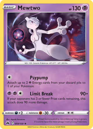Mewtwo 59/159 Pokemon card
