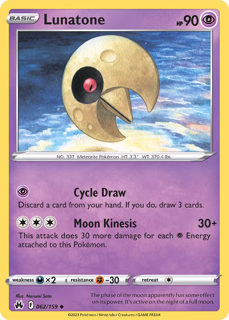Lunatone 62/159 Pokemon card