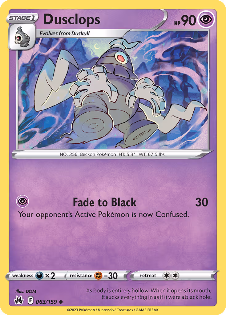 Dusclops 63/159 Pokemon card