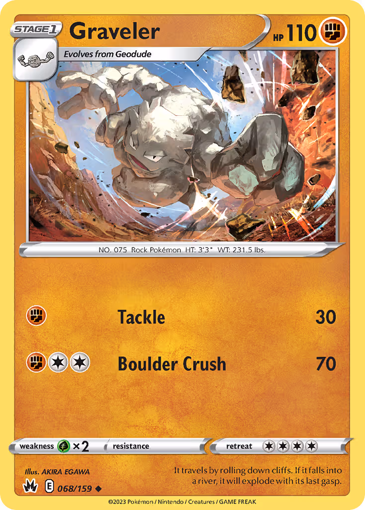 Graveler 68/159 Pokemon card