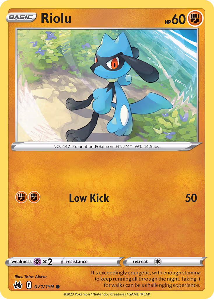 Riolu 71/159 Pokemon card