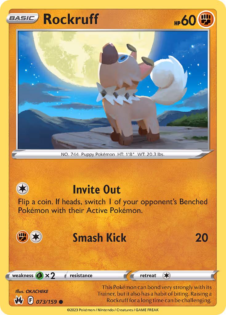 Rockruff 73/159 Pokemon card