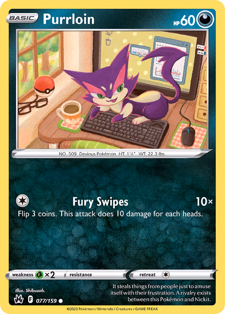 Purrloin 77/159 Pokemon card