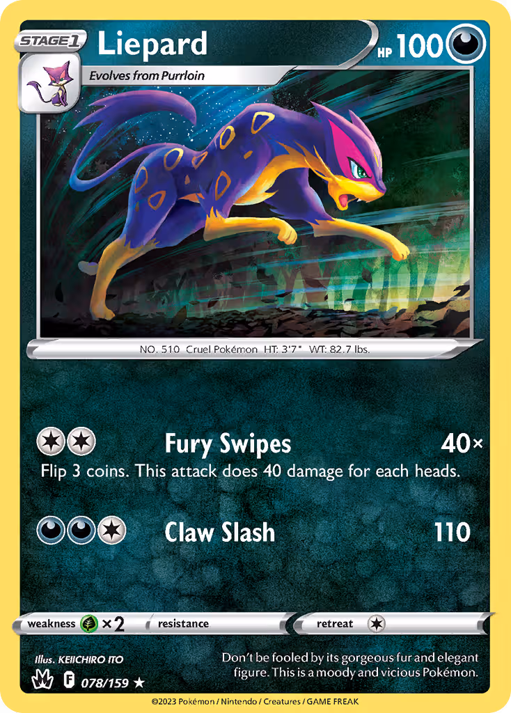 Liepard 78/159 Pokemon card