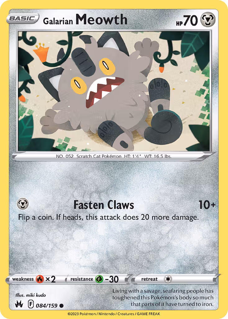 Galarian Meowth 84/159 Pokemon card