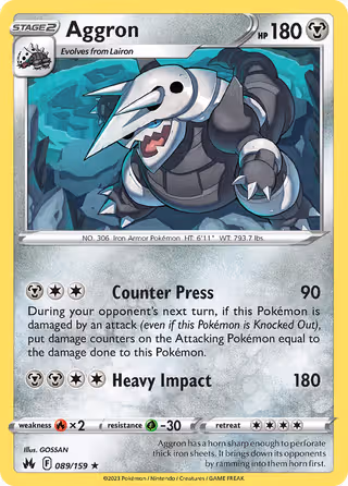 Aggron 89/159 Pokemon card