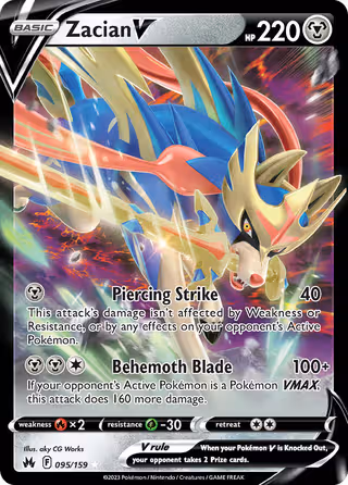 Zacian V 95/159 Pokemon card
