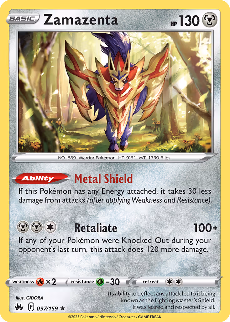 Zamazenta 97/159 Pokemon card