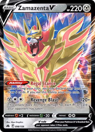 Zamazenta V 98/159 Pokemon card