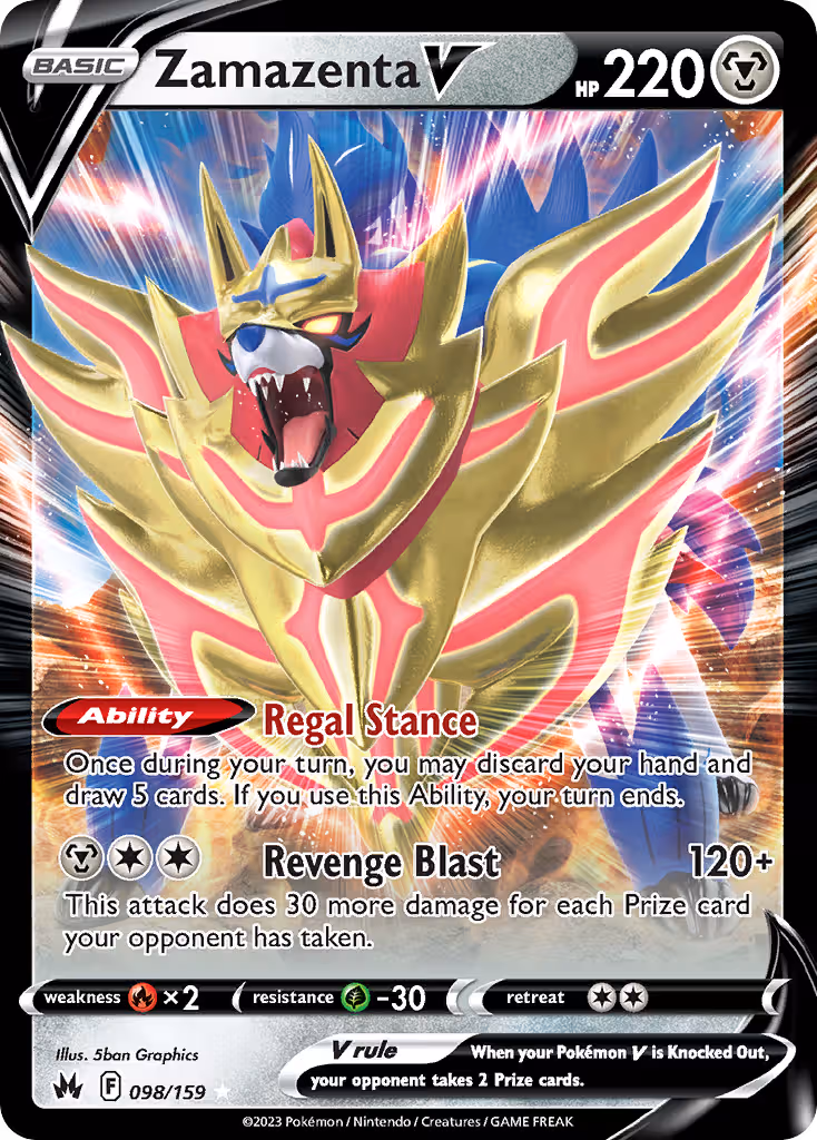 Zamazenta V 98/159 Pokemon card