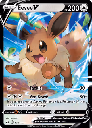 Eevee V 108/159 Pokemon card