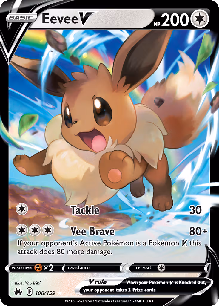 Eevee V 108/159 Pokemon card