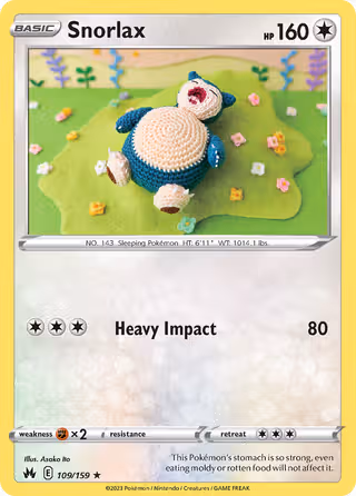 Snorlax 109/159 Pokemon card