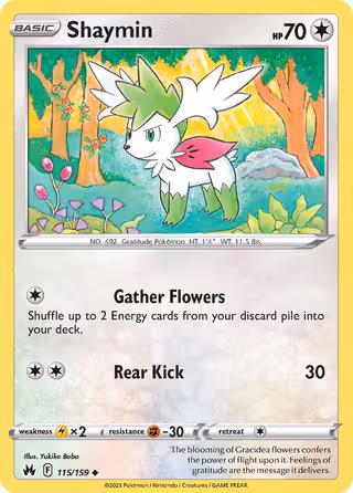 Shaymin 115/159 Pokemon card