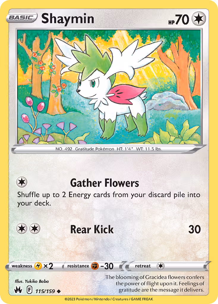 Shaymin 115/159 Pokemon card