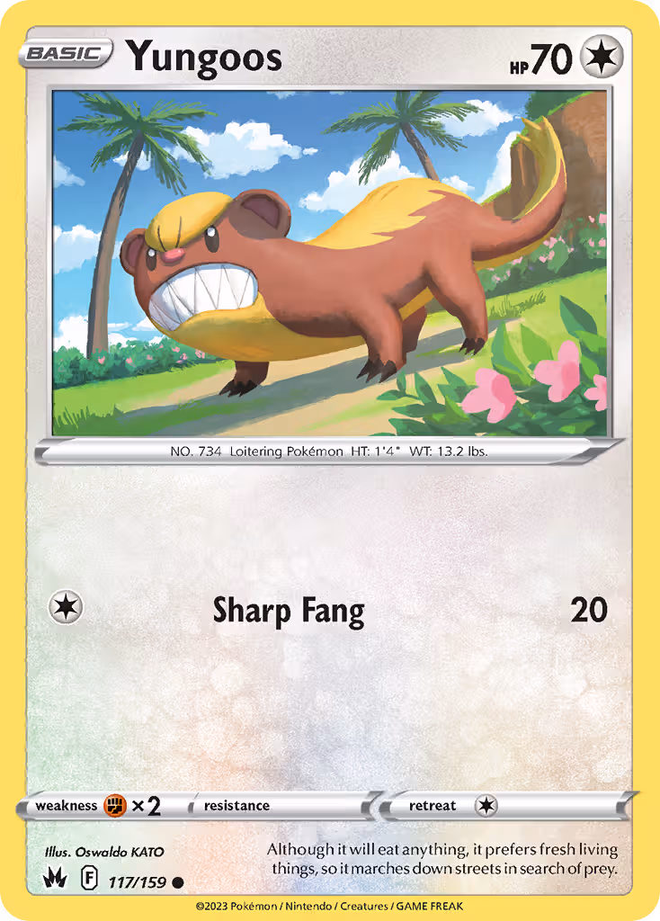 Yungoos 117/159 Pokemon card