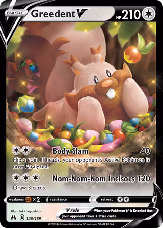 Greedent V 120/159 Pokemon card