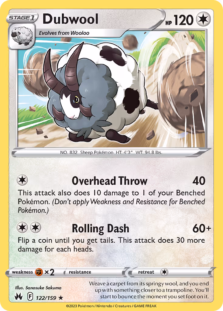 Dubwool 122/159 Pokemon card