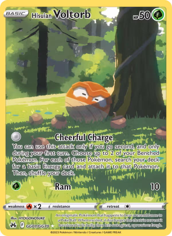 Hisuian Voltorb GG01 Pokemon card