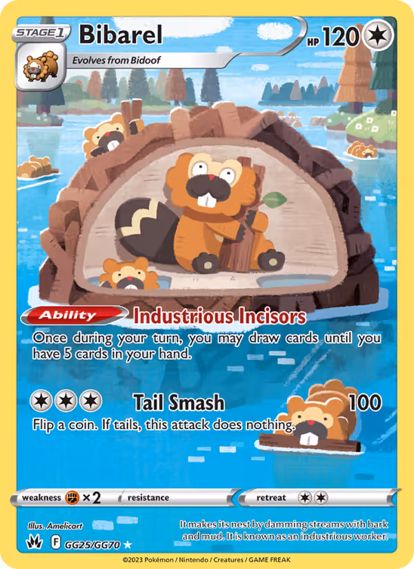 Bibarel GG25 Pokemon card