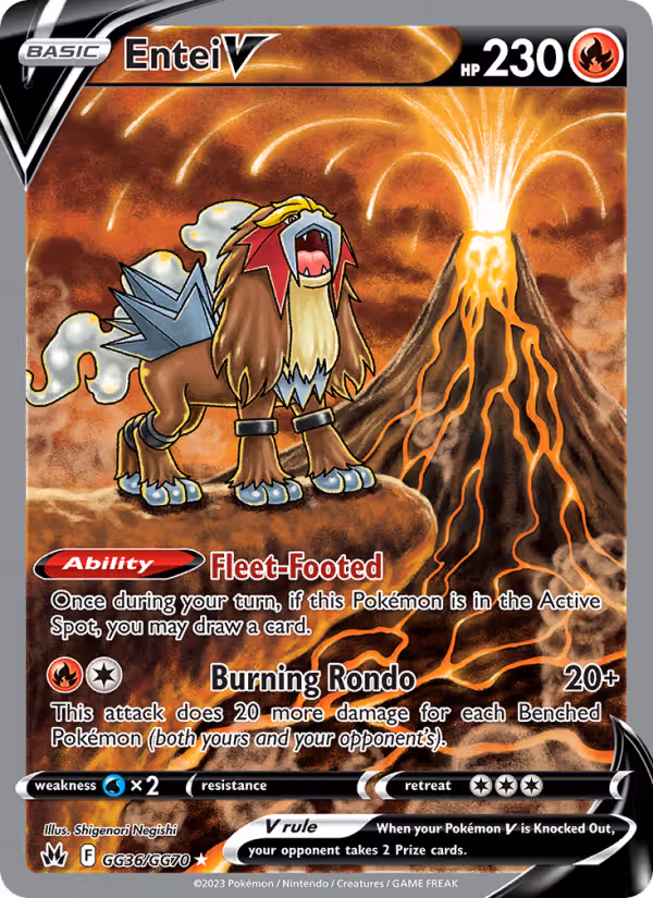 Entei V GG36 Pokemon card