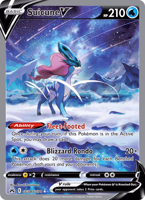 Suicune V GG38 Pokemon card