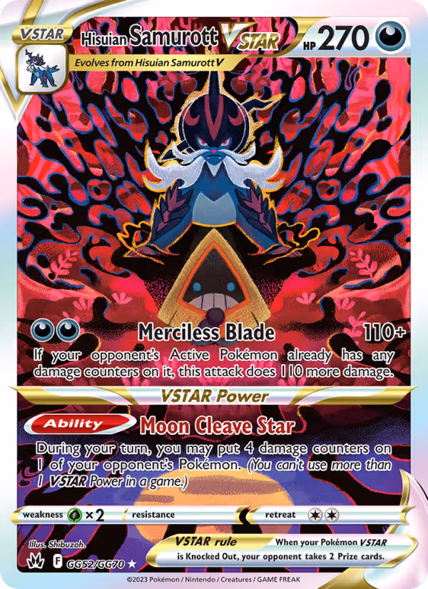 Hisuian Samurott VSTAR GG52 Pokemon card