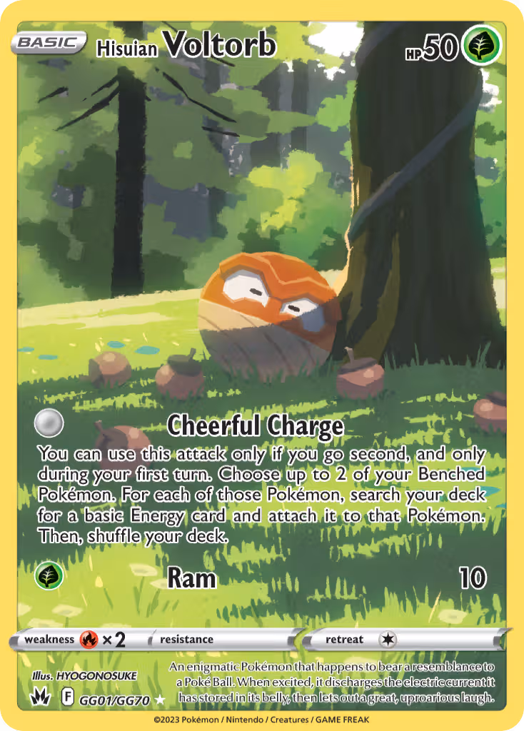Hisuian Voltorb GG01 Pokemon card