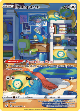 Dunsparce GG23 Pokemon card
