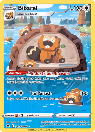 Bibarel GG25 Pokemon card