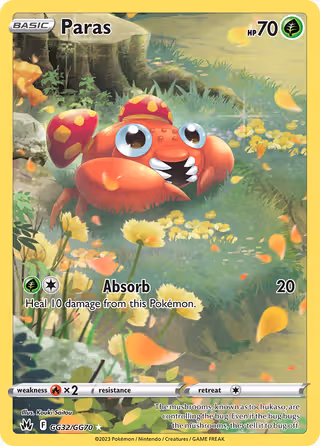 Paras GG32 Pokemon card