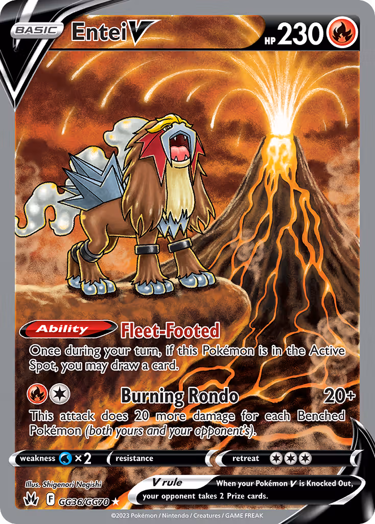 Entei V GG36 Pokemon card
