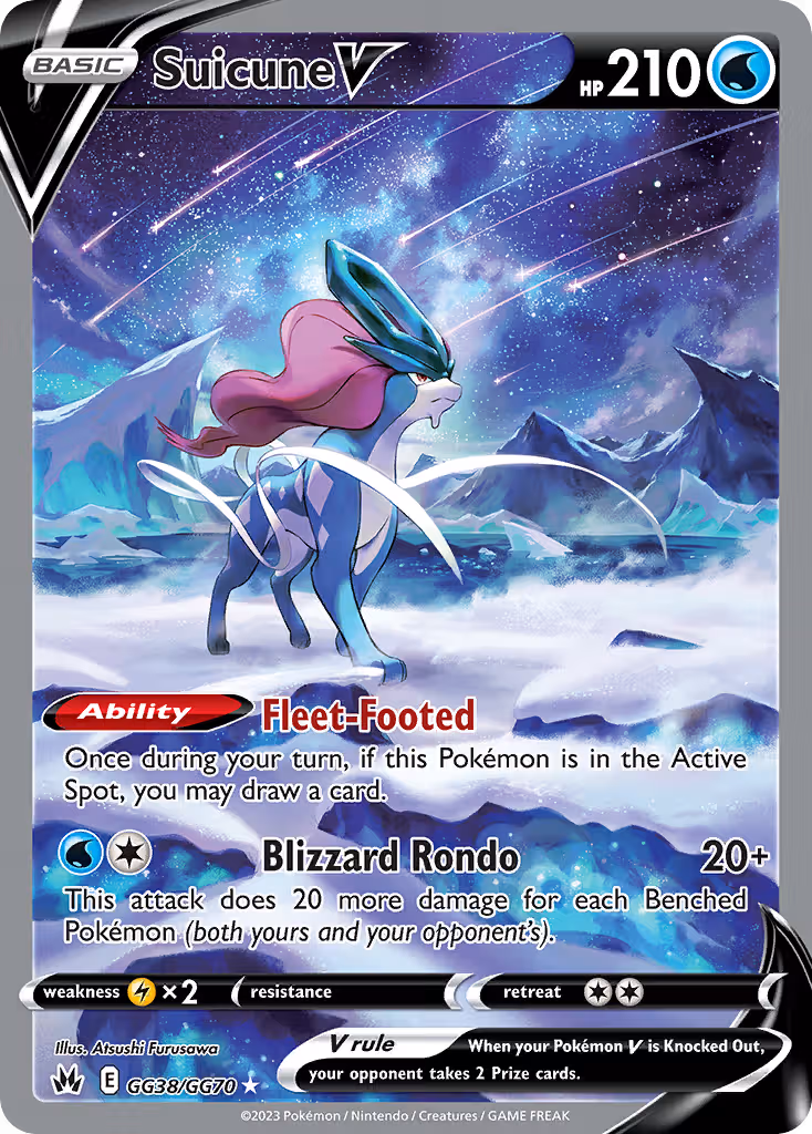 Suicune V GG38 Pokemon card
