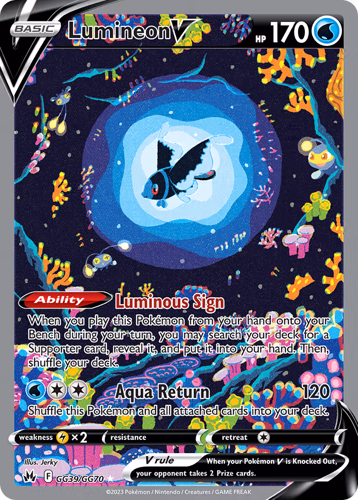 Lumineon V GG39 Pokemon card