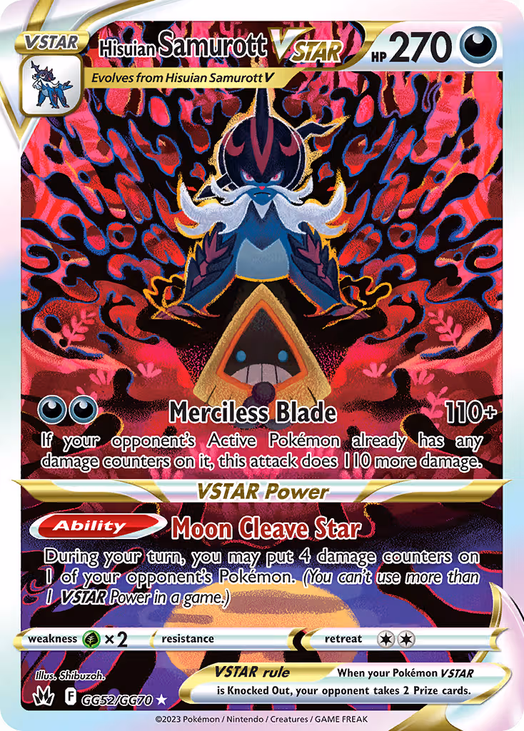 Hisuian Samurott VSTAR GG52 Pokemon card