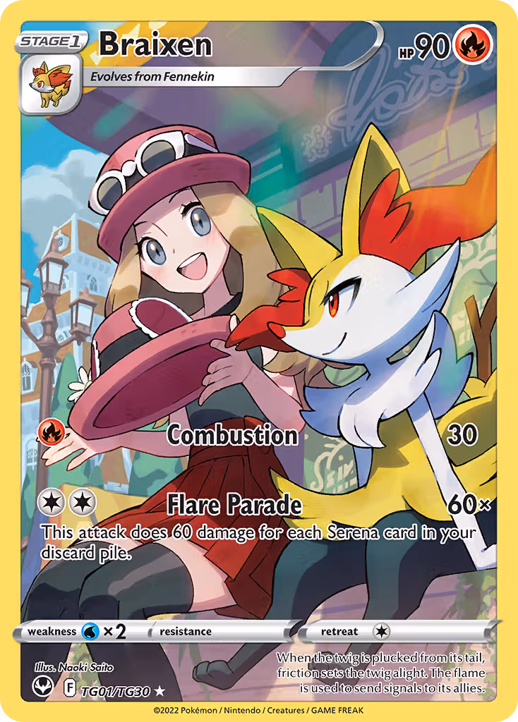 Braixen TG01 Pokemon card
