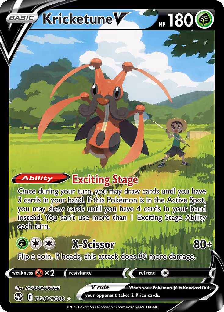 Kricketune V TG12 Pokemon card