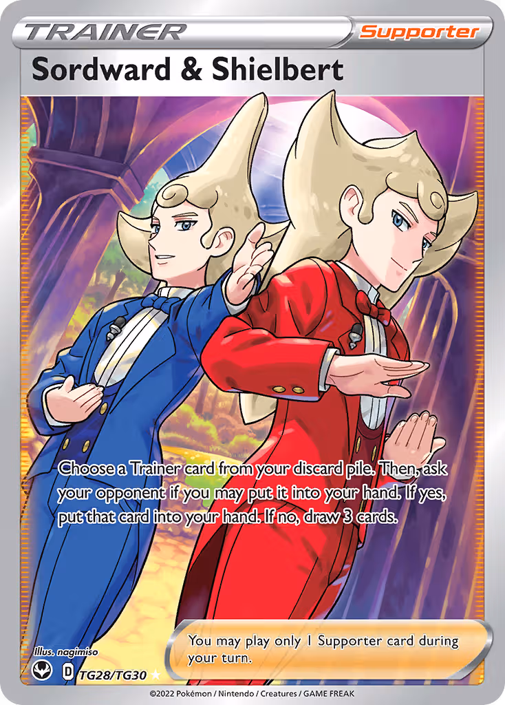 Sordward & Shielbert TG28 Pokemon card