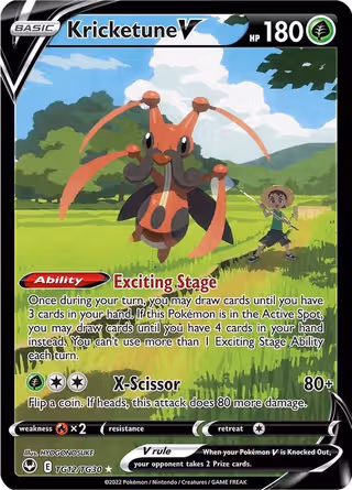 Kricketune V TG12 Pokemon card