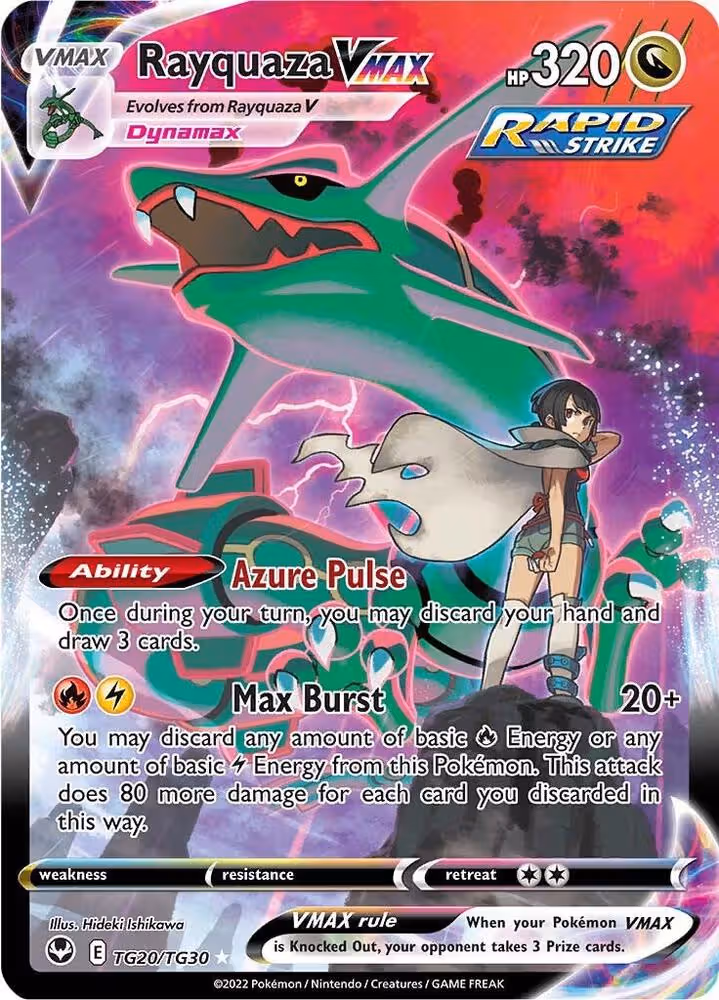 Rayquaza VMAX TG20/TG30 Silver Tempest Trainer Gallery Pokemon card