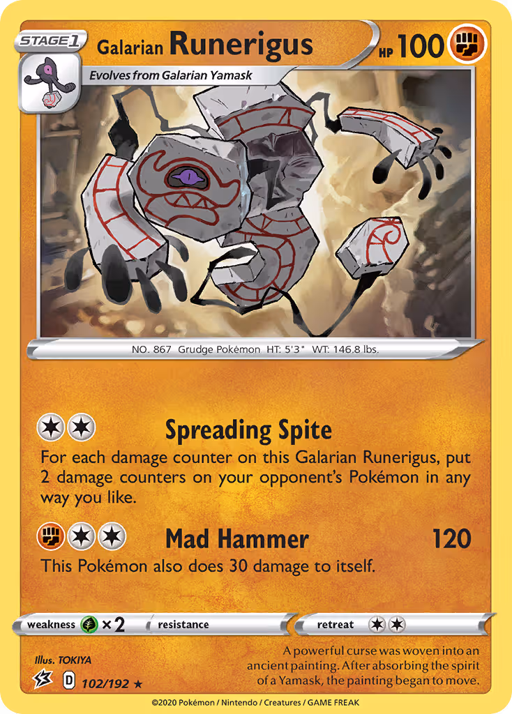 Galarian Runerigus 102/192 Pokemon card