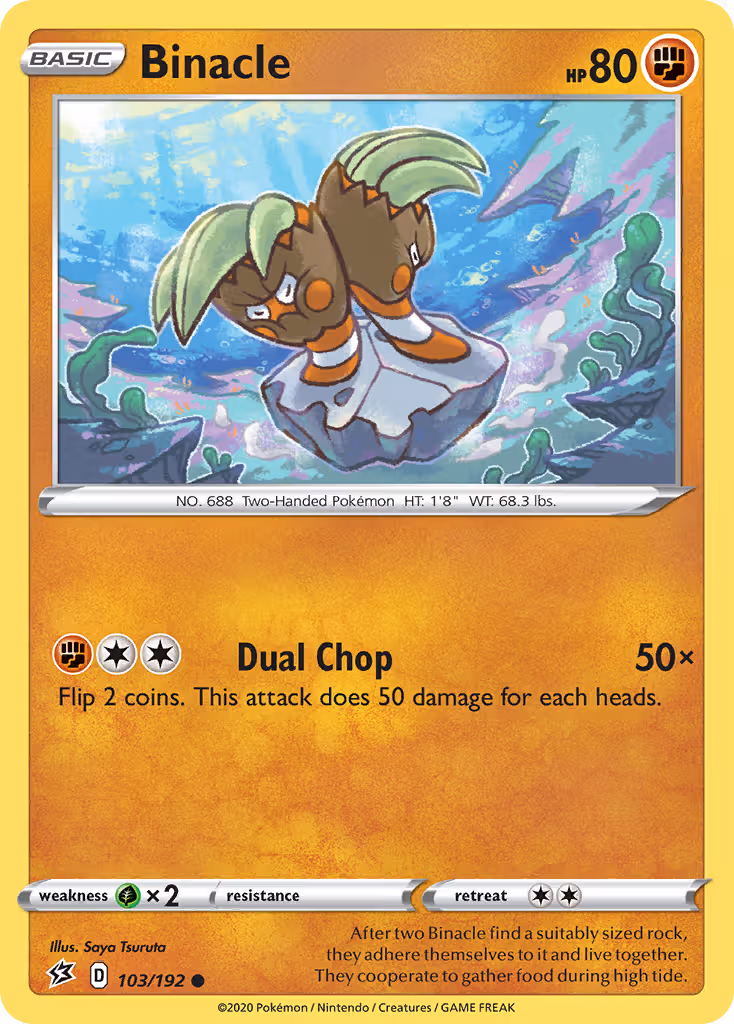 Binacle 103/192 Pokemon card